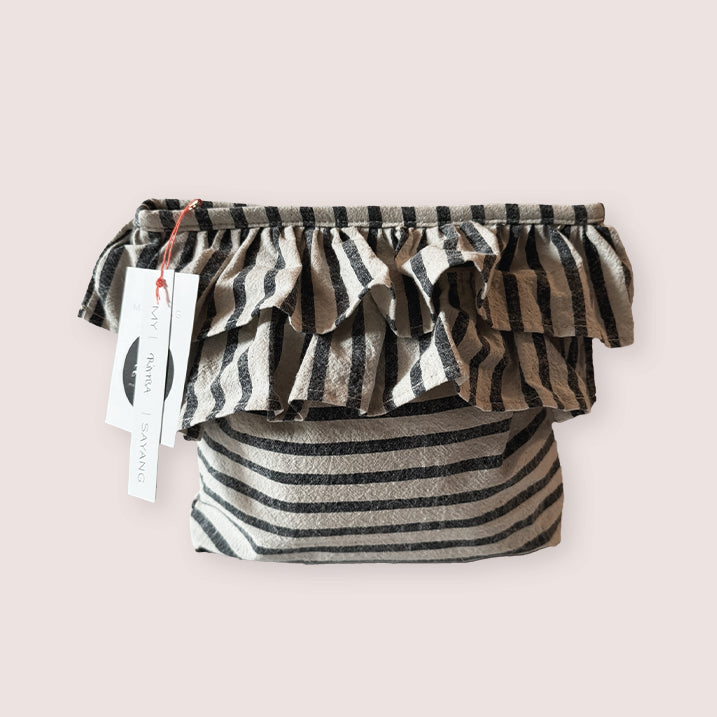 MYSAYANG RIMBA CLUTCH COTTON CREME/DENIM GESTREIFT