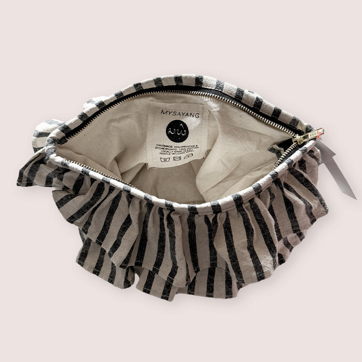 MYSAYANG RIMBA CLUTCH COTTON CREME/DENIM GESTREIFT