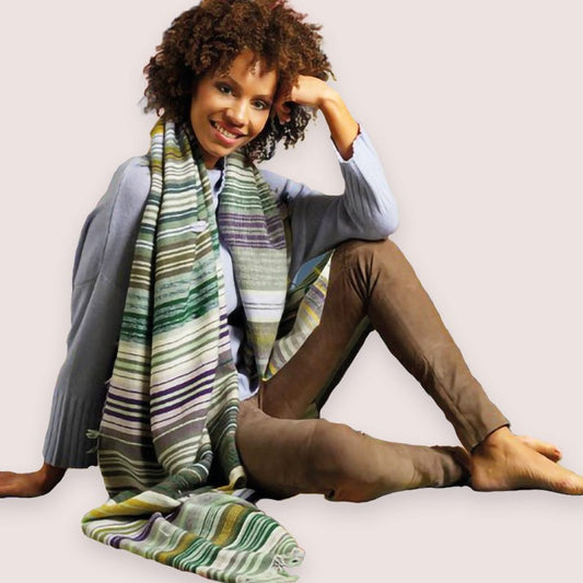 HOLY GOAT GIPSY CASHMERE PLAID OLIVE SHADES