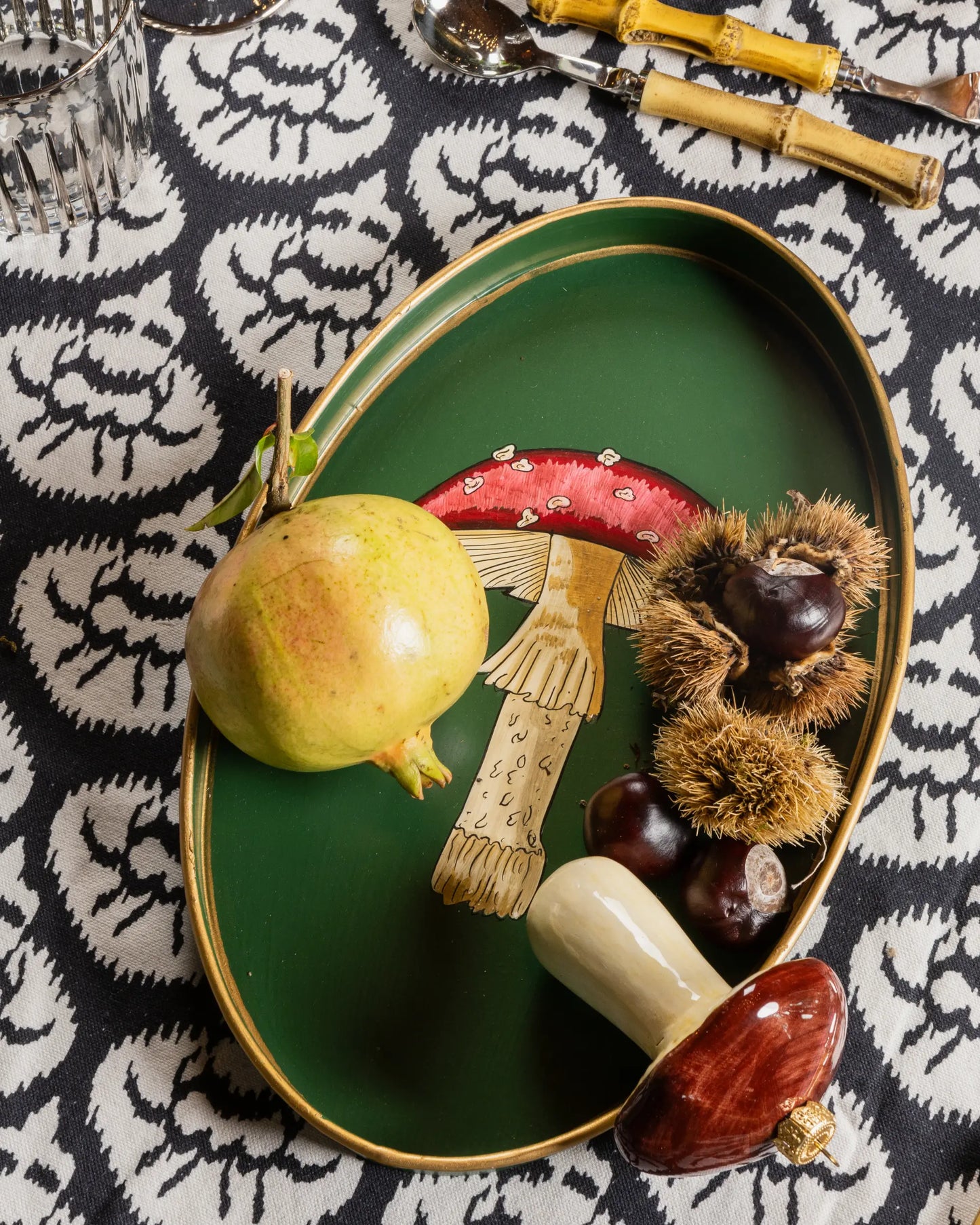 LES OTTOMANS HAND PAINTED IRON TRAY